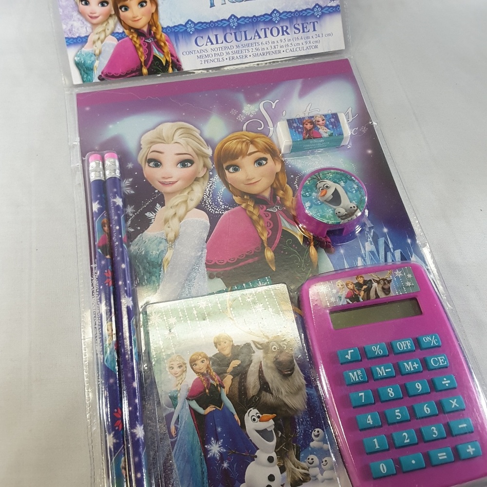 Lot of 2 Frozen Disney Elsa Stationary and Bag